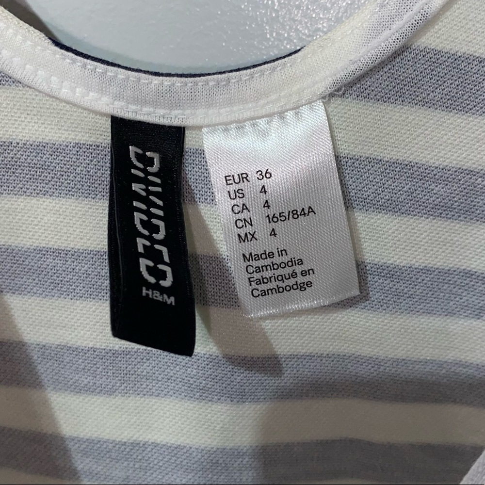Divided by H&M Mini Dress Navy Blue and White Stripes Size 4 - Picture 4 of 4